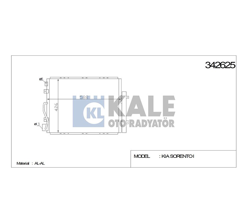 KIA Sorento Klima Radyatörü 2006-2009 Radyatör OEM 97606-3E900 KIA Sorento Klima Radyatörü 2006-2009 Radyatör OEM 97606-3E900